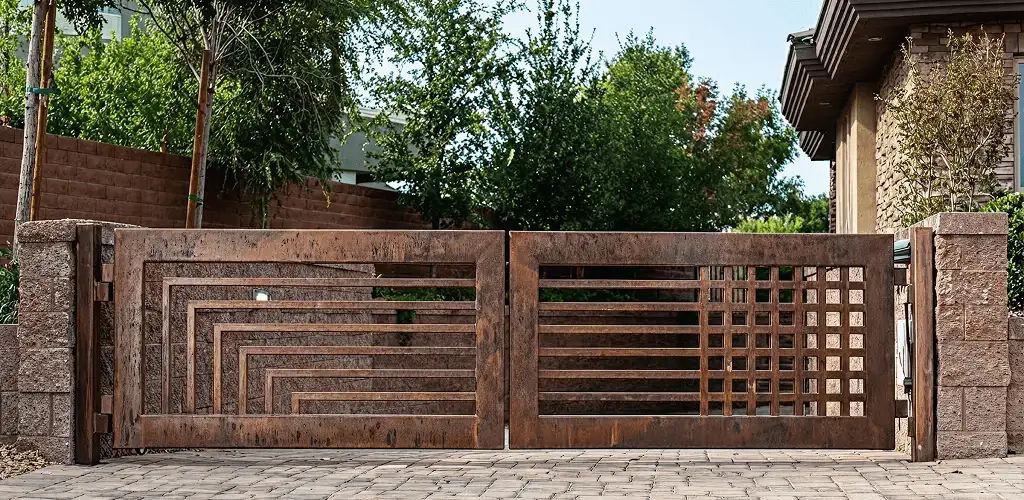 Custom driveway gate installation for a home entrance in Madison, WI