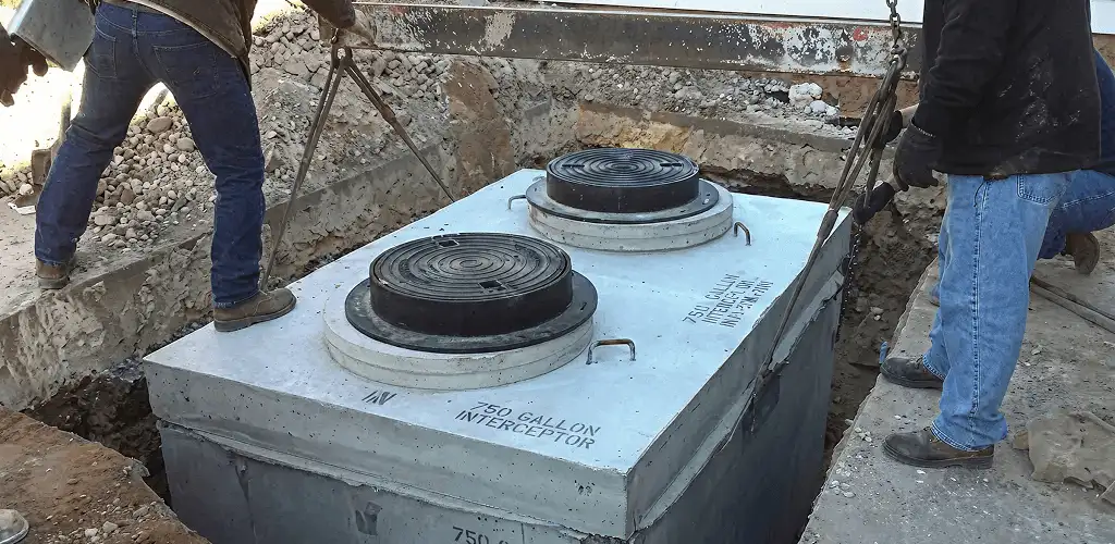Grease trap installation for a commercial property drainage system in Madison, WI