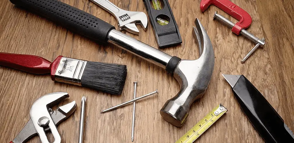 Handyman tools laid out for home repair and maintenance work in Madison, WI