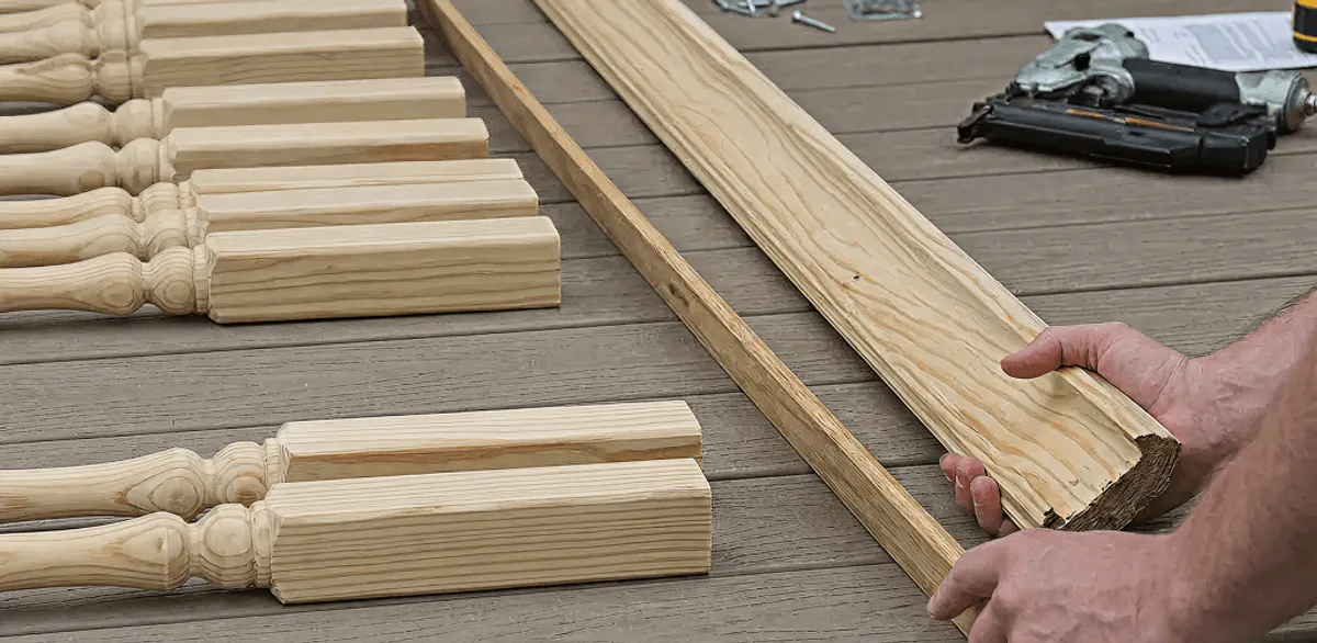 Handrail installation materials and wood components for stair rail work in Madison, WI