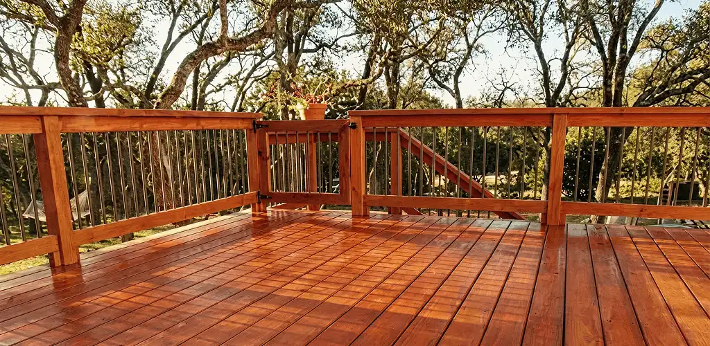 Deck sealing results with a freshly sealed wood deck in Madison, WI